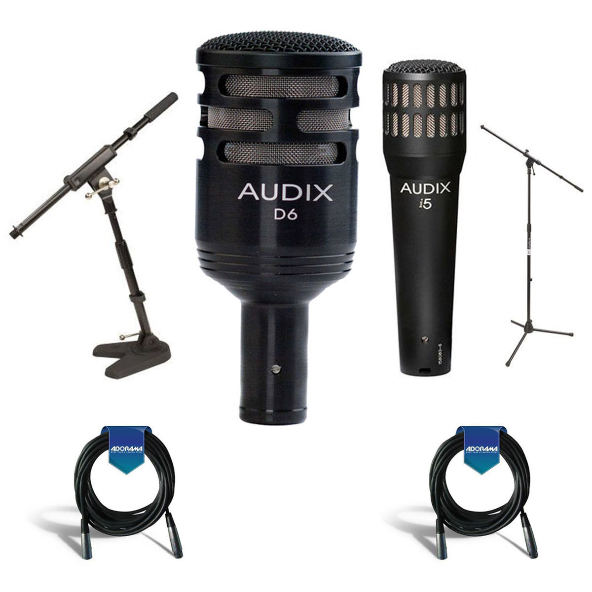 

Audix D6 Dynamic Cardioid Kick Drum Microphone, Black - With Accessory Bundle