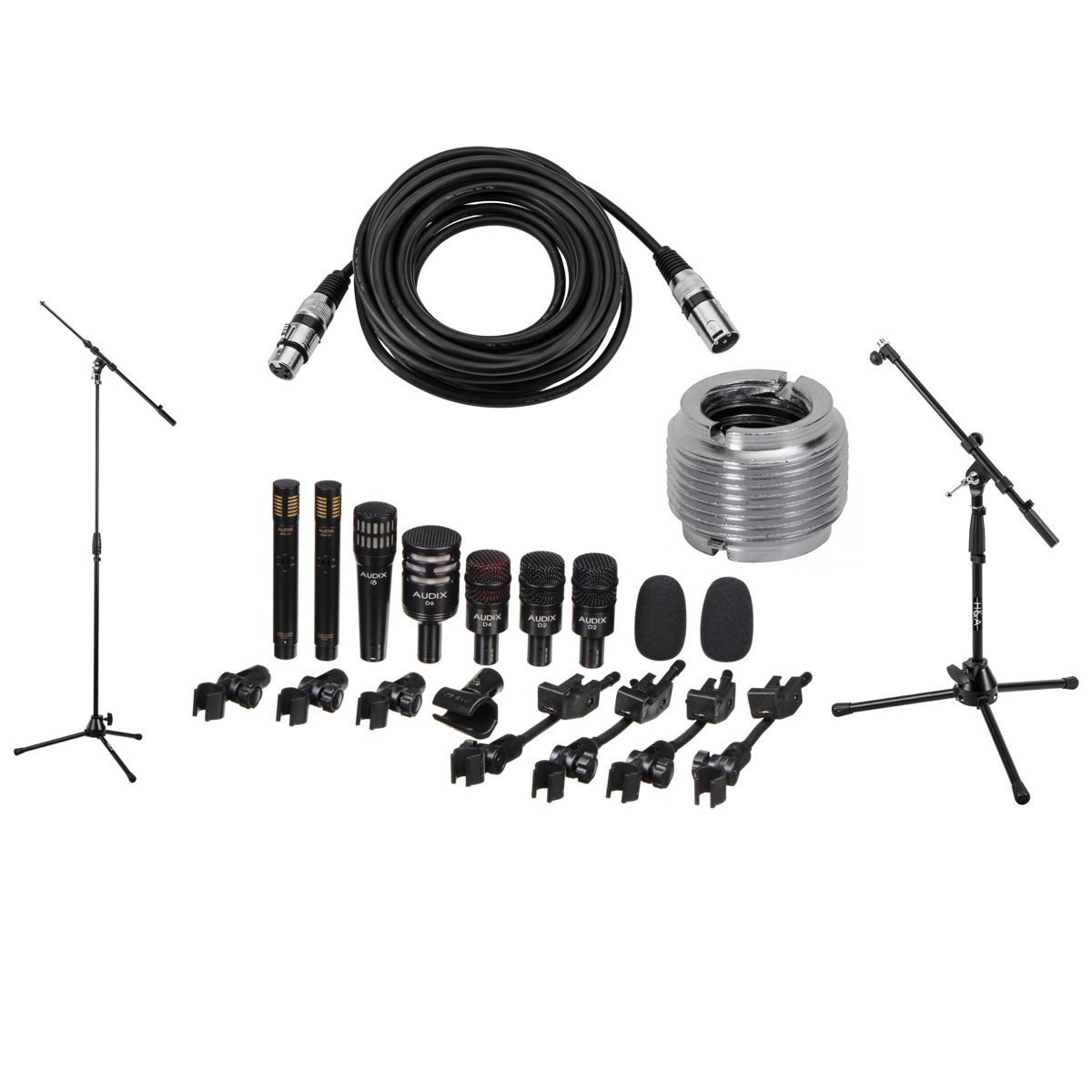 

Audix DP7 Pro 7-Piece Drum Microphone Kit, Bundle with Tripods, Stands & Cables