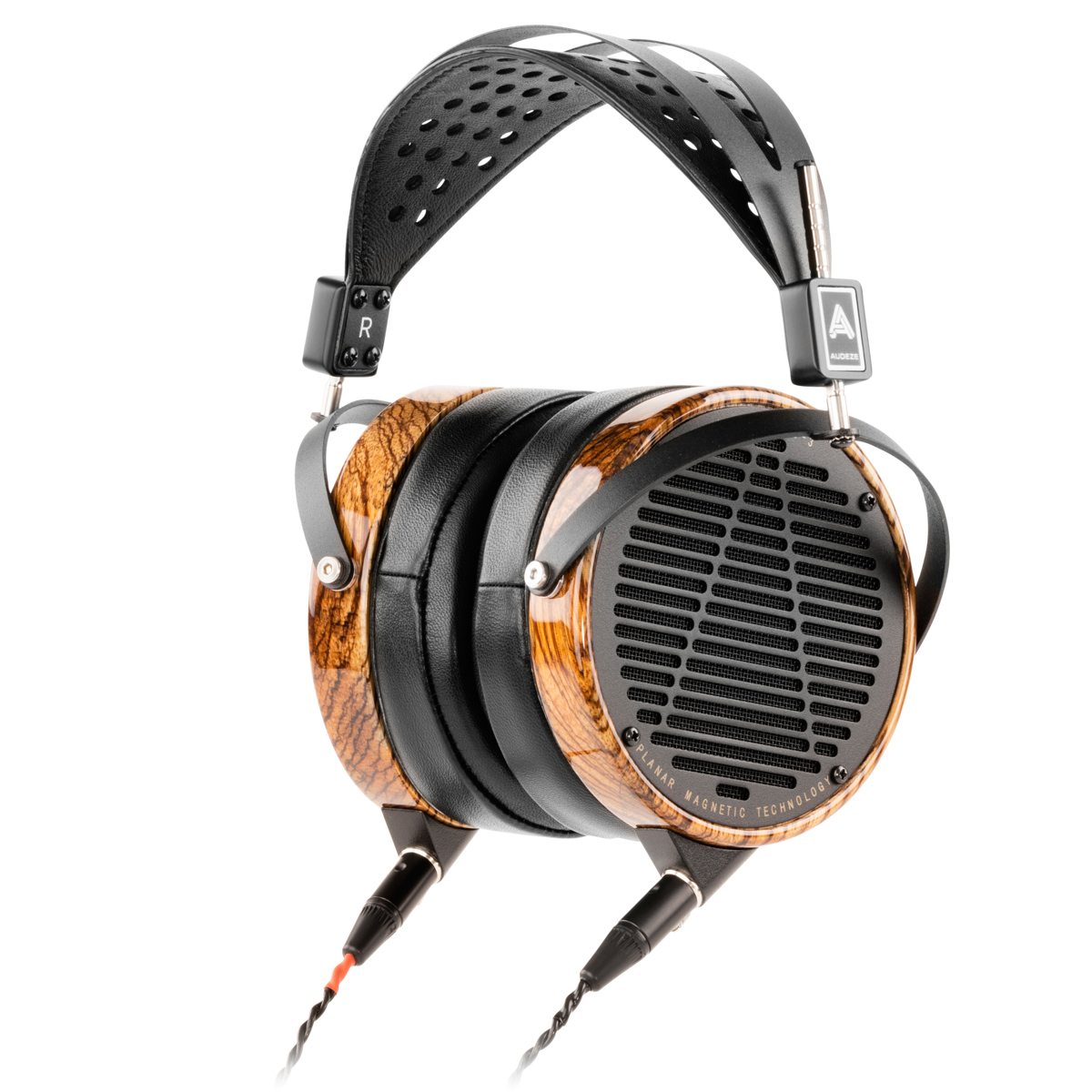 

AUDEZE LCD-3 Open-Back Planar Magnetic Headphones, Zebrano Rings, Leather, Black