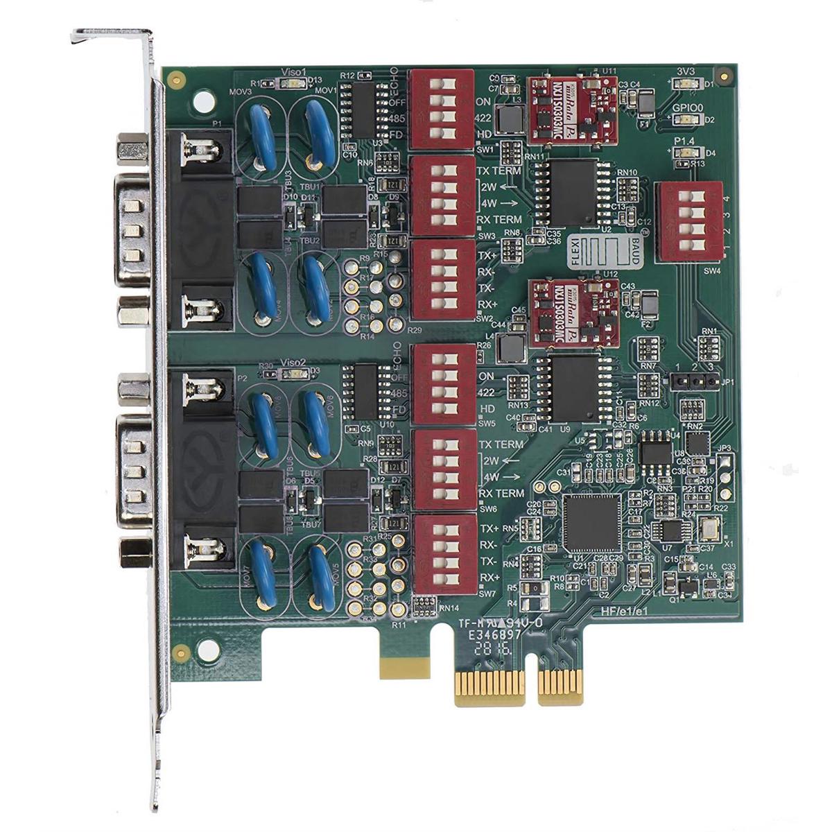 Image of Axxon 2 Port (PCIe) Galvanically Isolated RS422/RS485 Host Card Adapter with DMA