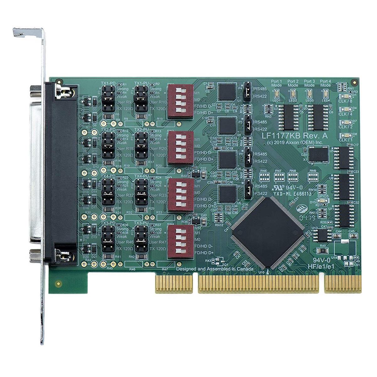 Image of Axxon Universal PCI to 4 Port RS232/422/485 Serial Adapter with Cable