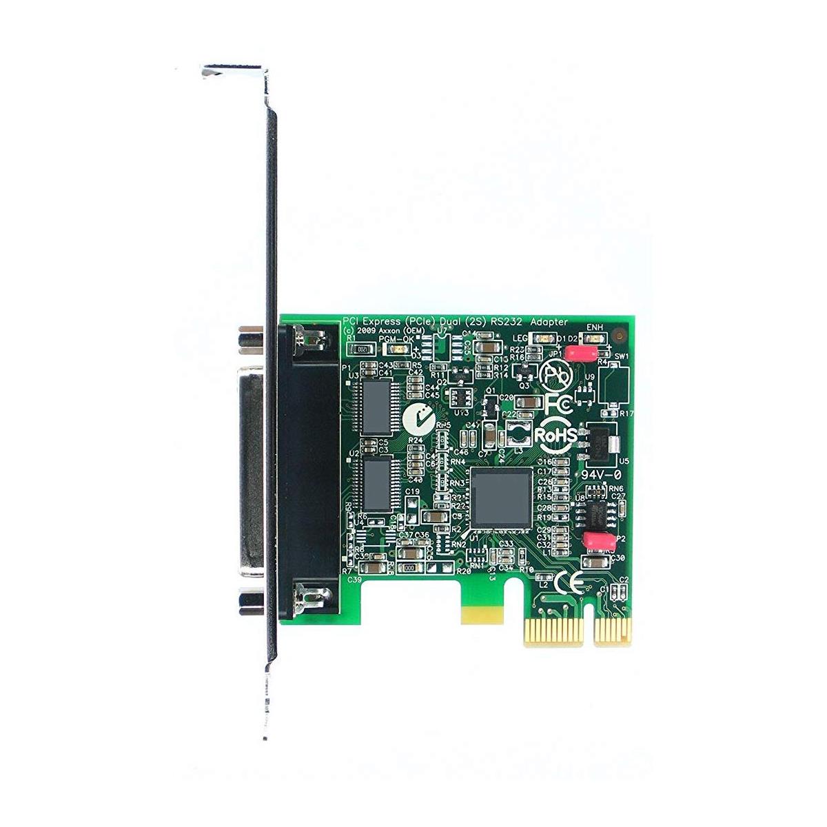 Image of Axxon PCI Express (PCIe) 2 Port RS232 Serial Card Adapter with Cable