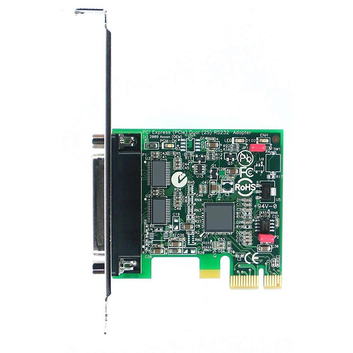 Image of Axxon PCI Express (PCIe) 2 Port RS232 Serial Card Adapter with Cable