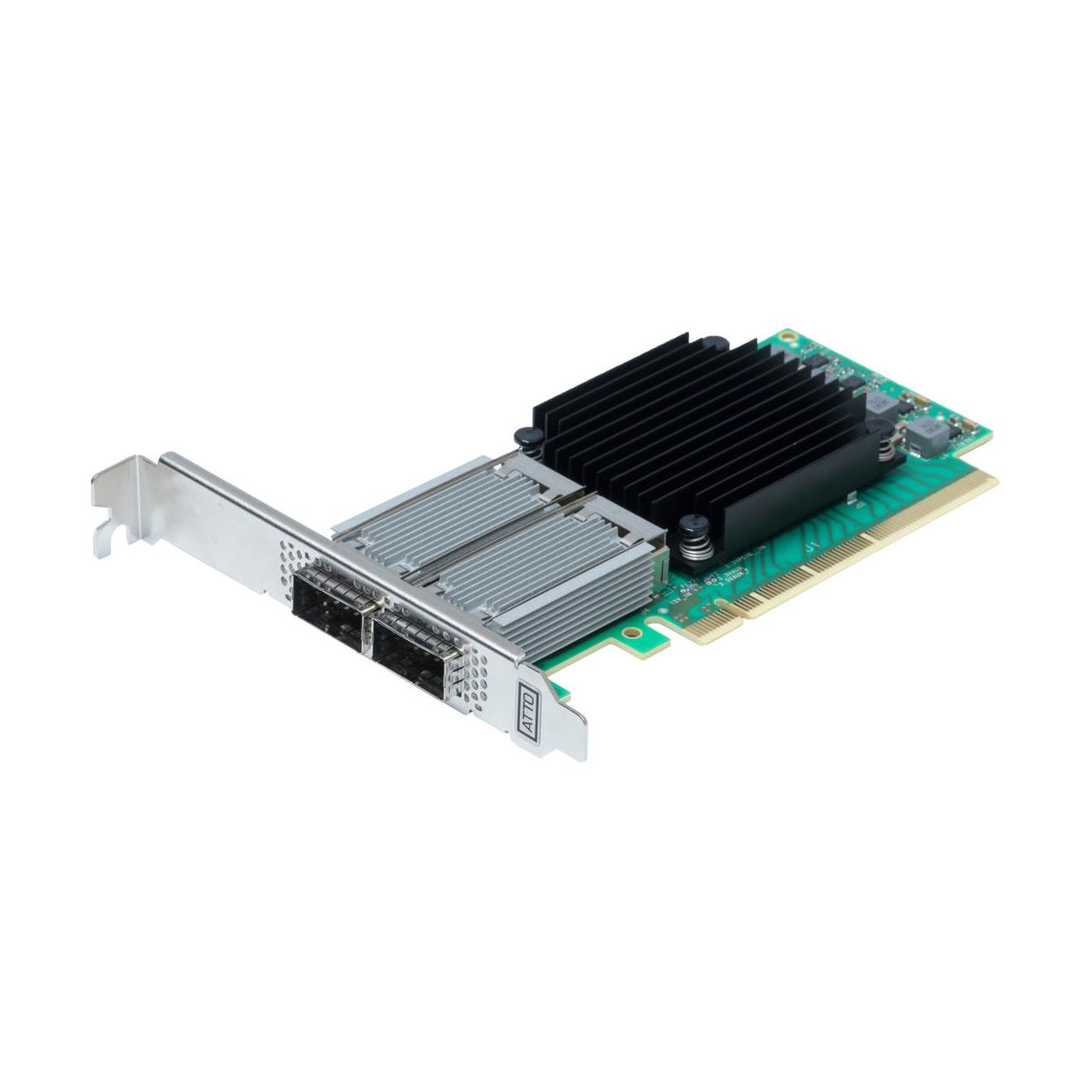 Image of ATTO Technology FastFrame N312 QSFP28 Dual Port 25/40/50/100GbE Network Adapter