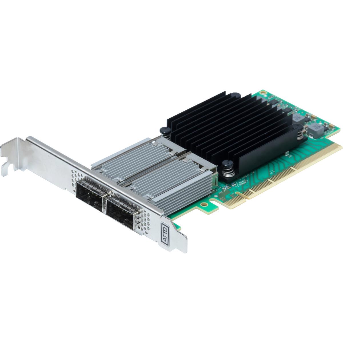 Image of ATTO Technology FastFrame N312 2-Ch 10/25/40/50/100GbE x16 PCIe 3.0 Adapter