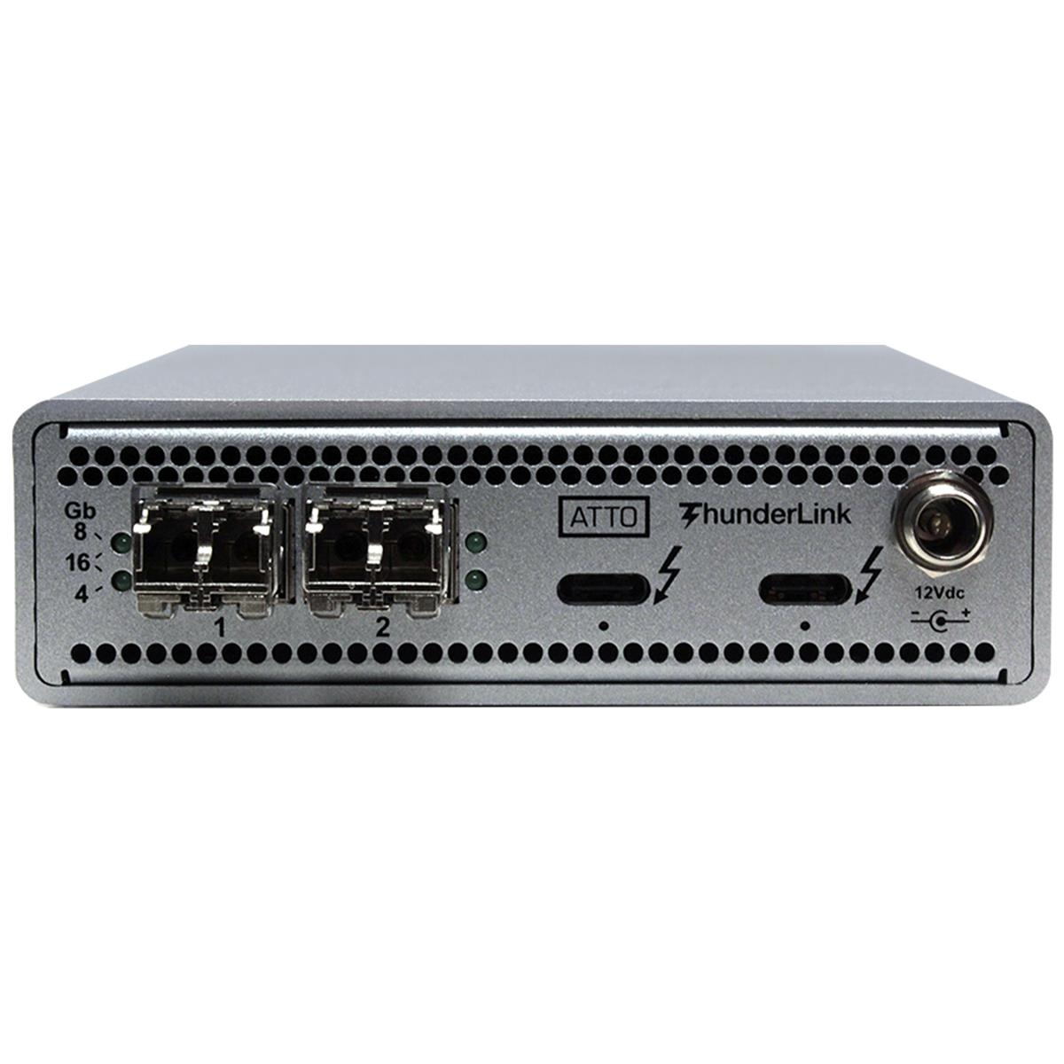 Image of ATTO Technology FC 3162 2-Port 40Gb/s Thunderbolt3 to 2Port 16Gb/s Fiber Adapter