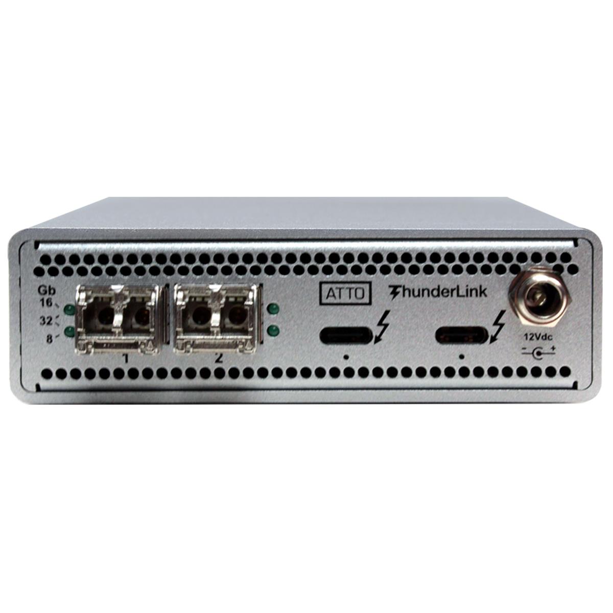 Image of ATTO Technology FC 3322 2-Port 40Gb/s Thunderbolt3 to 2Port 32Gb/s Fiber Adapter