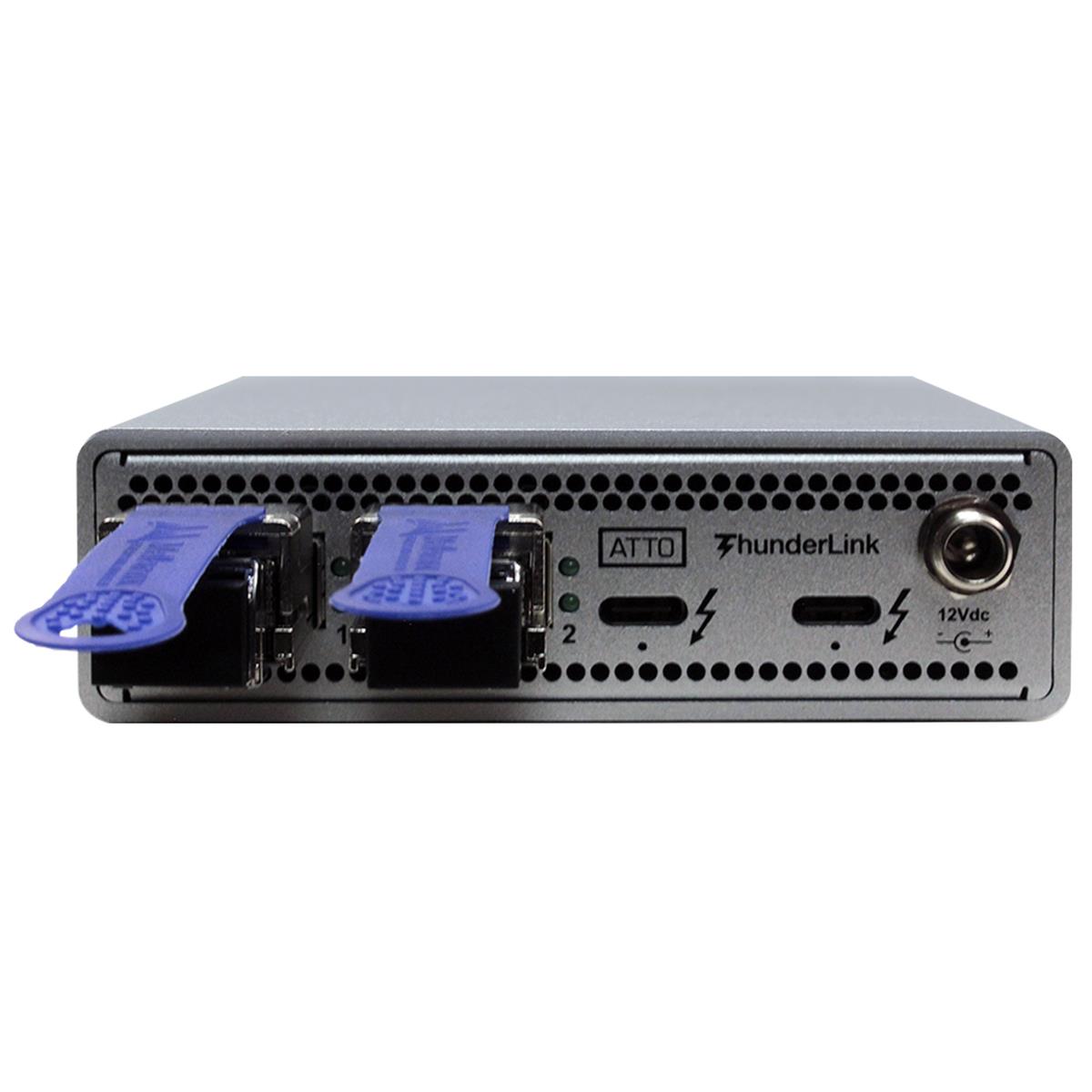 Image of ATTO Technology N3 3102 2-Port 40Gb/s Thunderbolt3 to 2Port 10GbE (SFP+) Adapter