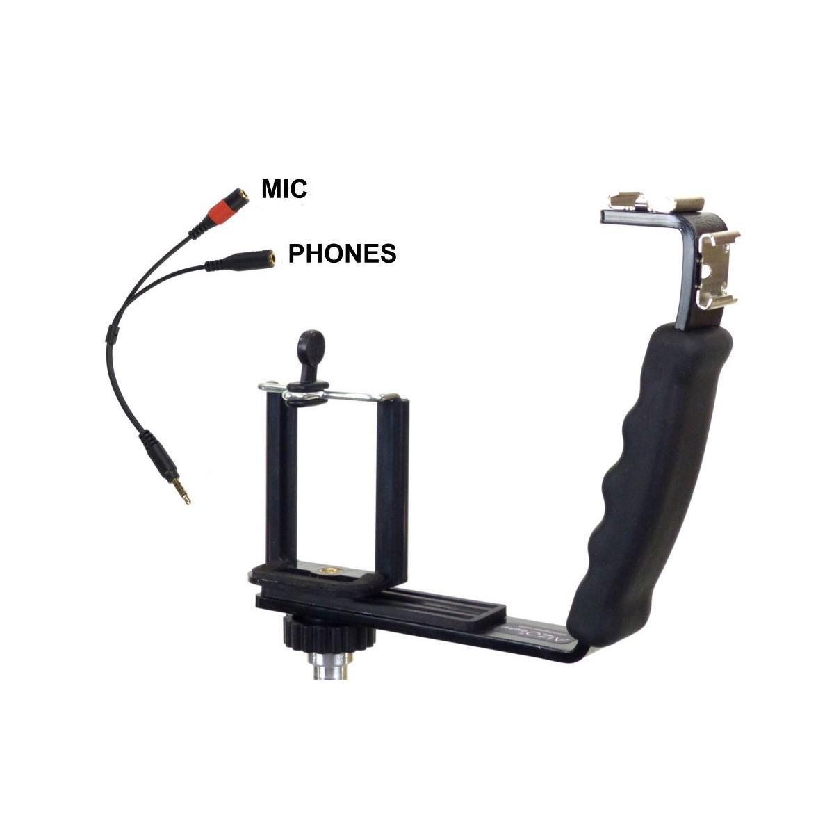 Image of Alzo Digital Streaming Video Rig with Mic Headphone Breakout Cord for Smartphone