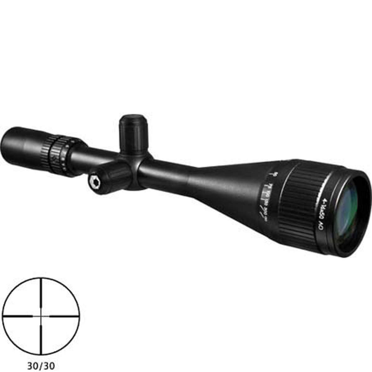 

Barska 4-16x50mm Varmint Riflescope, 30/30 Cross Ret, Adj Objective, 1" Tube
