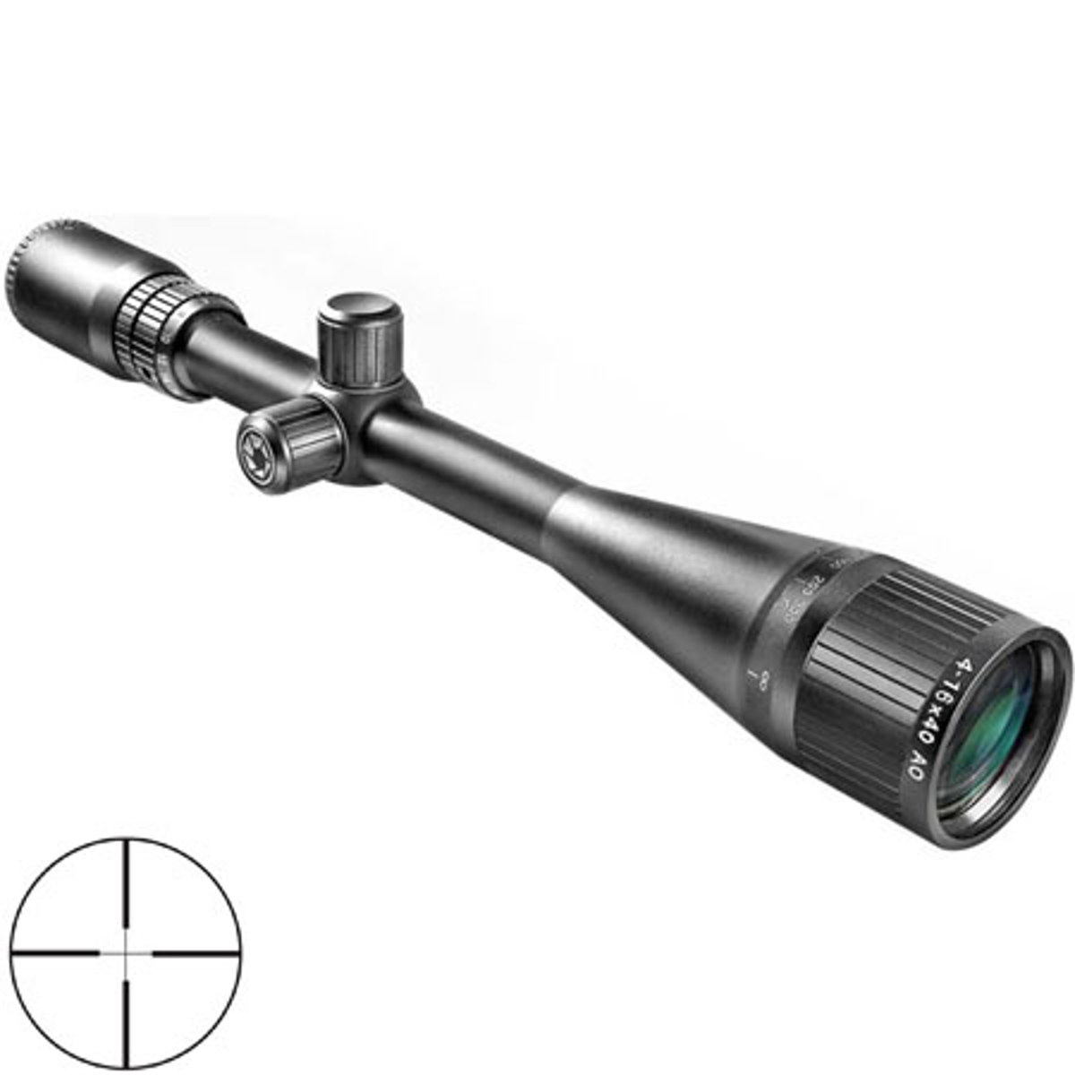 

Barska 4-16x40 Varmint Riflescope, 30/30 Reticle, Adjust Objective, 1" Tube