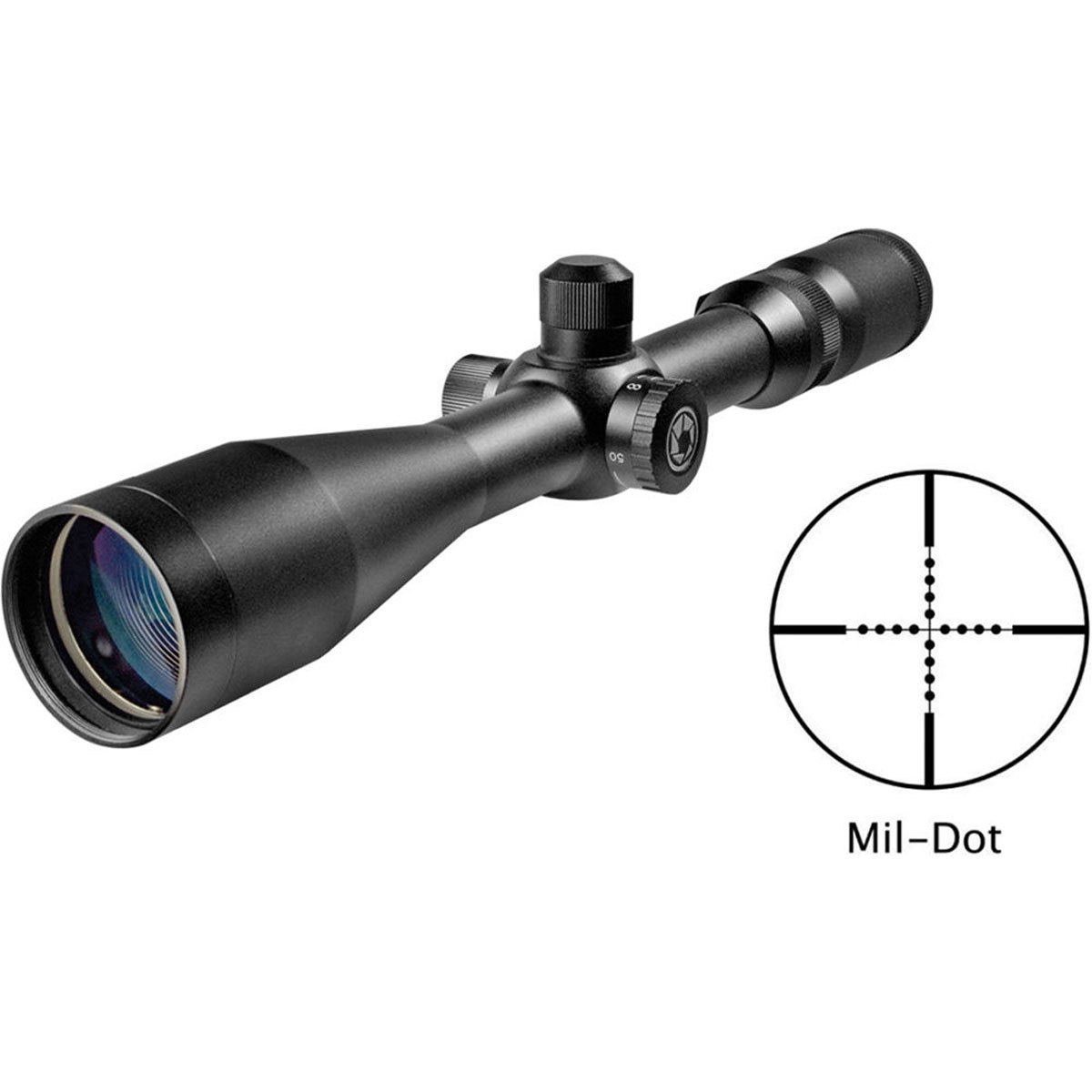 

Barska 5-20x50mm Benchmark Riflescope,FFP Mil-Dot Ret, Side Parallax, 30mm Tube
