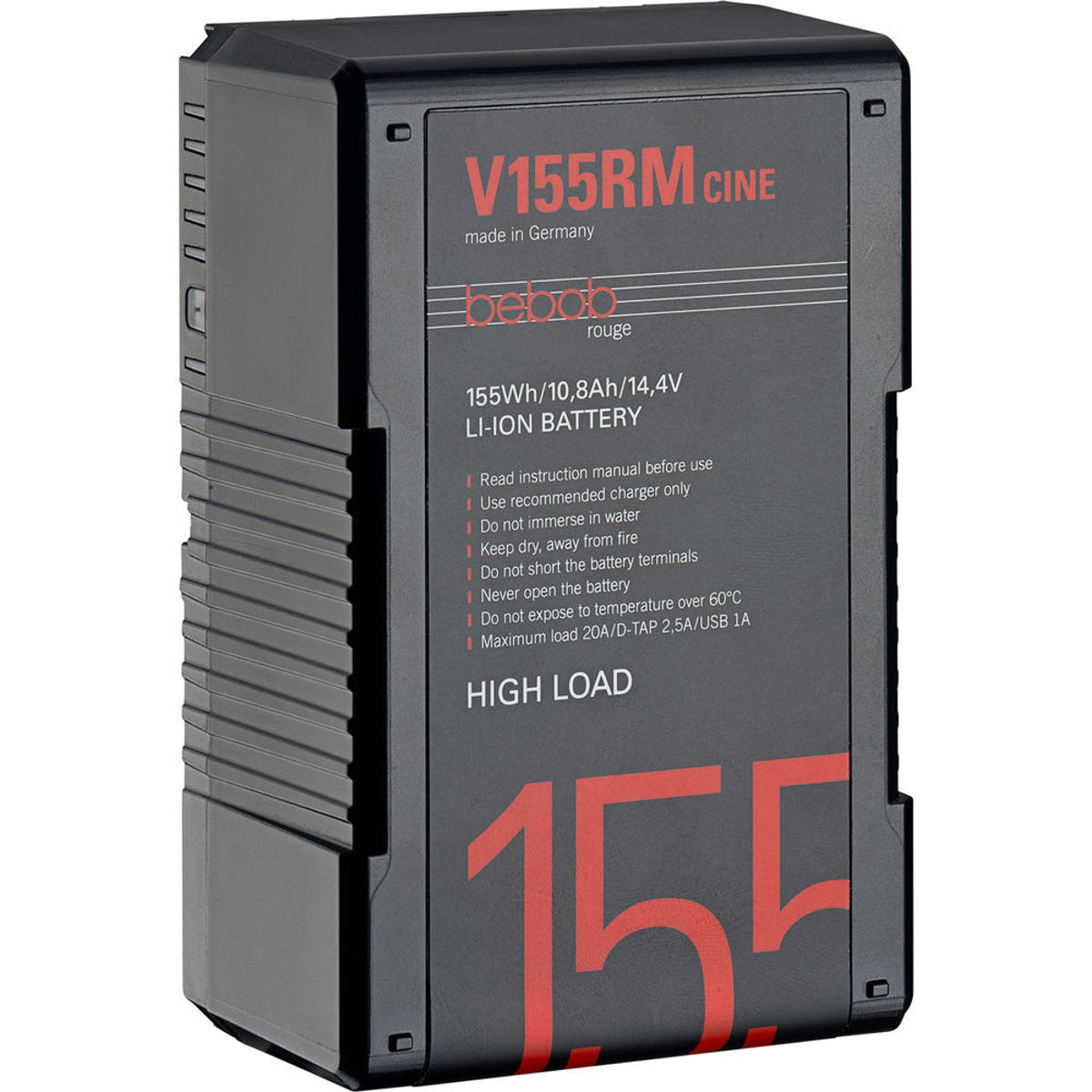 

bebob V155RM-CINE High Load V-Mount Li-Ion Battery, 14.8V/10.8Ah /155Wh