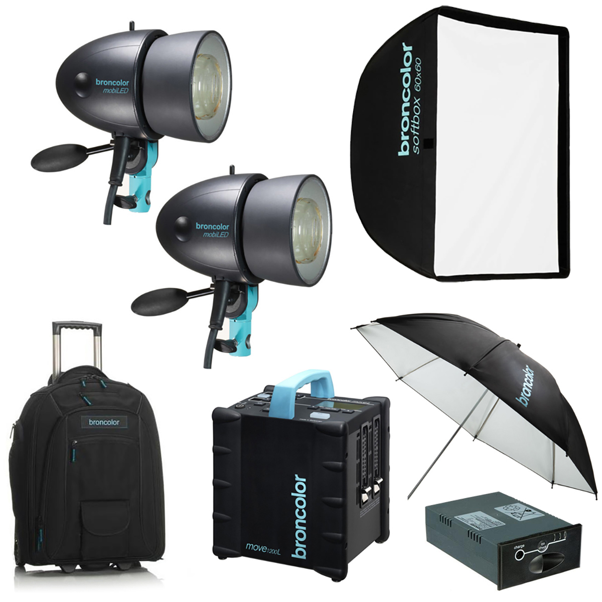 

Broncolor Move 1200 LOutdoor 2-Head Flash Kit 2 W/Free Broncolor Lithium Battery