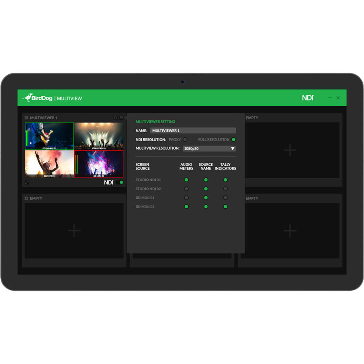 

BirdDog NDI Multiview Lite Software, 2x2 Outputs, Download