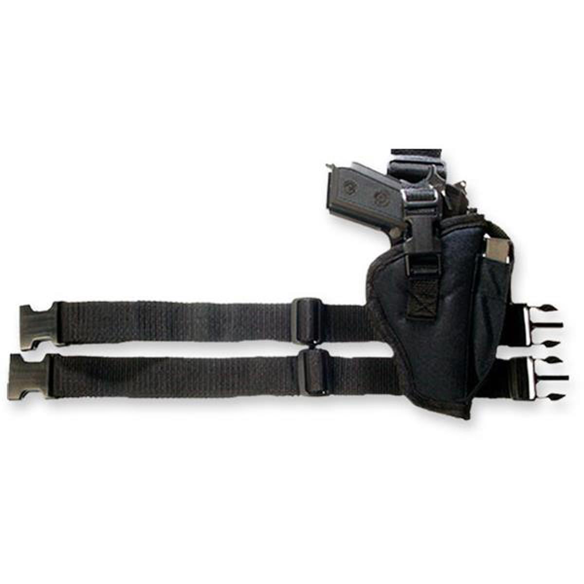 

Bulldog Right Hand Tactical Leg Pistol Holster, Fits Auto w/3.5-5" Barrels, Blk