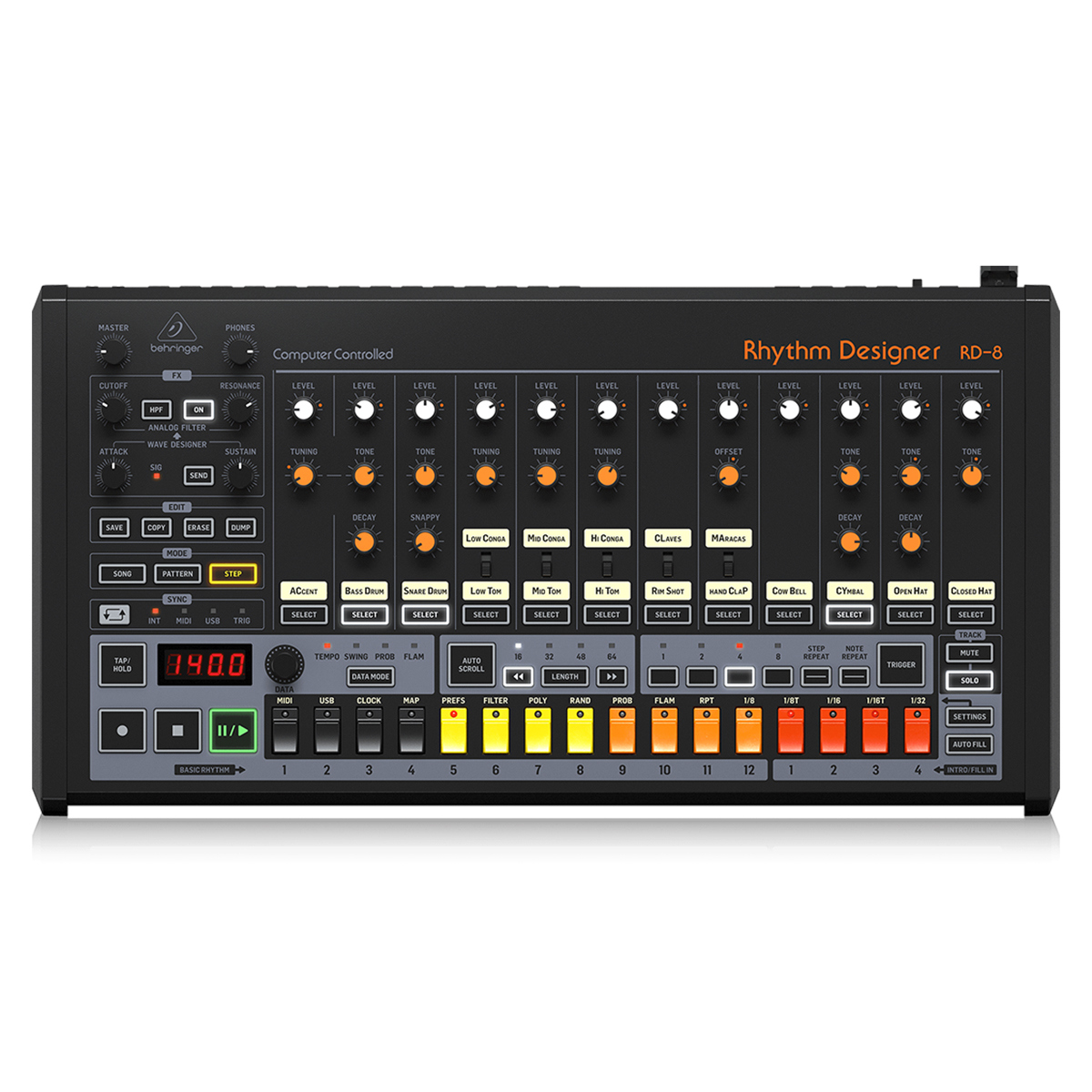

Behringer RD-8 MKII Rhythm Designer Classic Analog Drum Machine