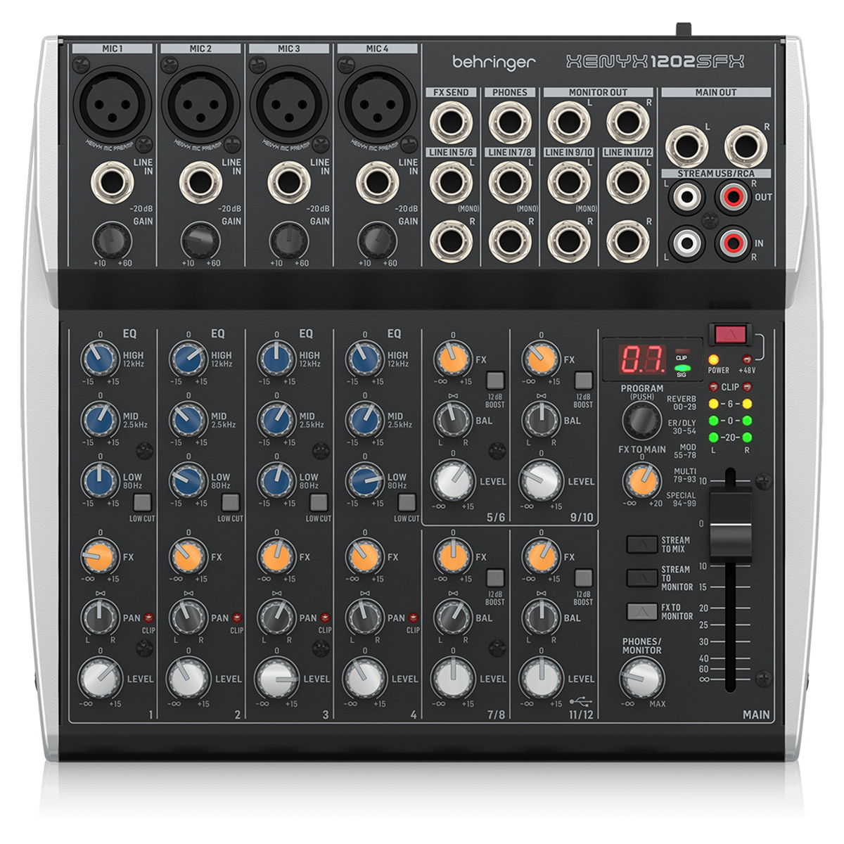 Photos - Mixing Desk Behringer XENYX 1202SFX Premium Analog 12-Input Mixer w/USB Streaming Inte 