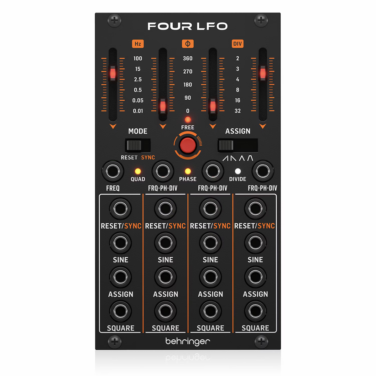

Behringer Four LFO 4-Channel Module with Assignable Waveforms for Eurorack