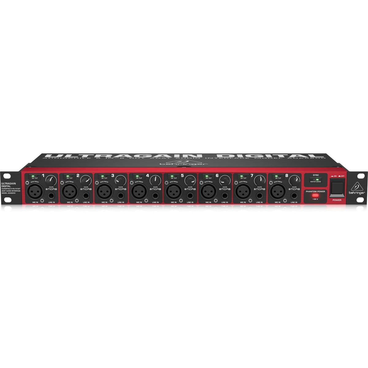 Behringer Ultragain Digital ADA8200 Audiophile 8 In/8 Out ADAT Audio Interface -  000-ATL02-00010