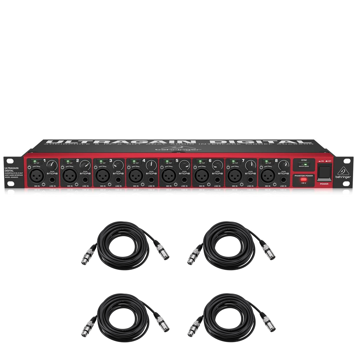 Behringer Ultragain Digital ADA8200 8x8 ADAT Audio Interface -  ADA 8200 K