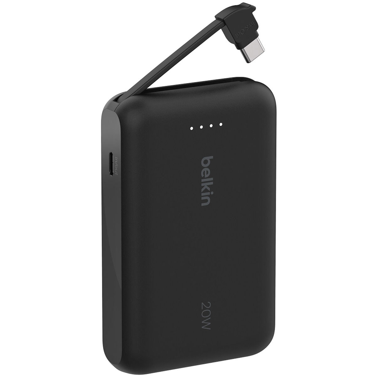 Image of Belkin BoostCharge 20W 10000mAh Portable Power Bank with Integrated USB-C Cable