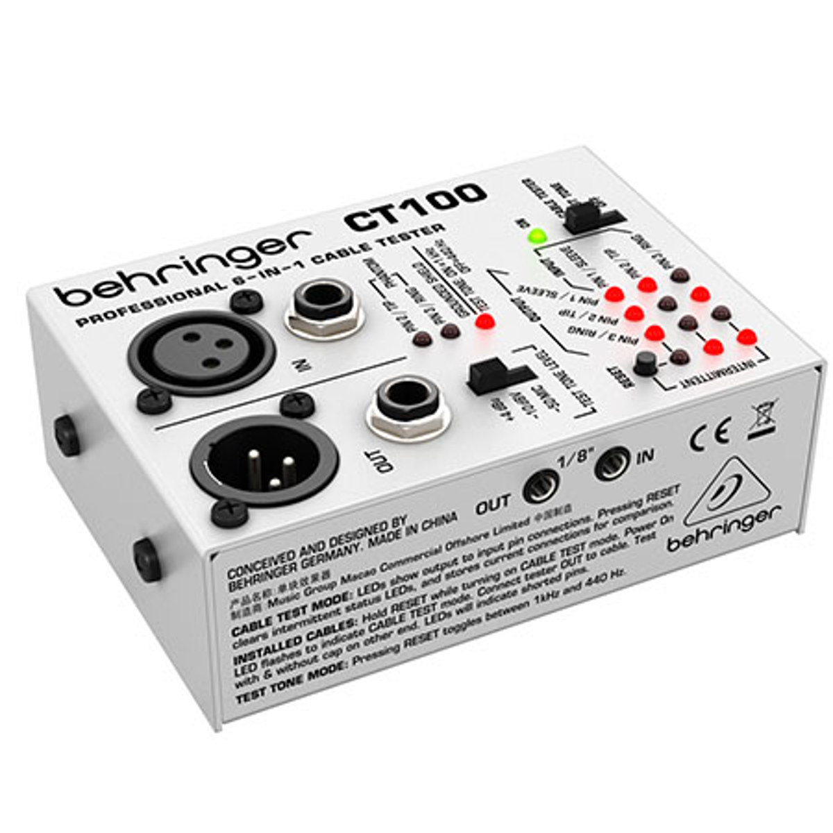 

Behringer CT100 Microprocessor Controlled 6-in-1 Cable Tester
