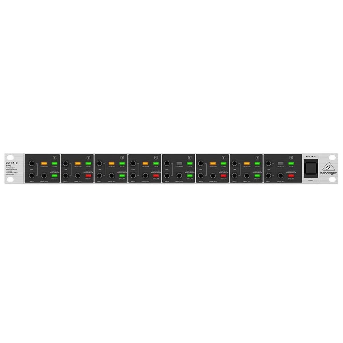 Image of Behringer Ultra-DI Pro DI800 8-Channel Professional Mains/Phantom Powered DI-Box