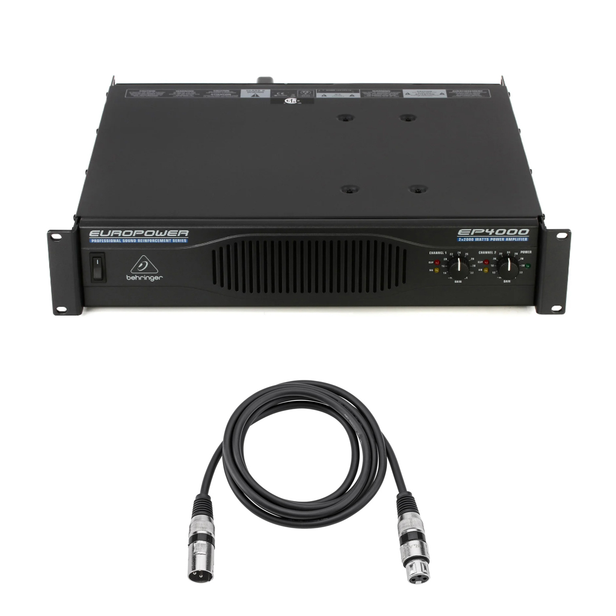 

Behringer EP4000 4000W Professional Stereo Power Amplifier with XLR Mic Cables