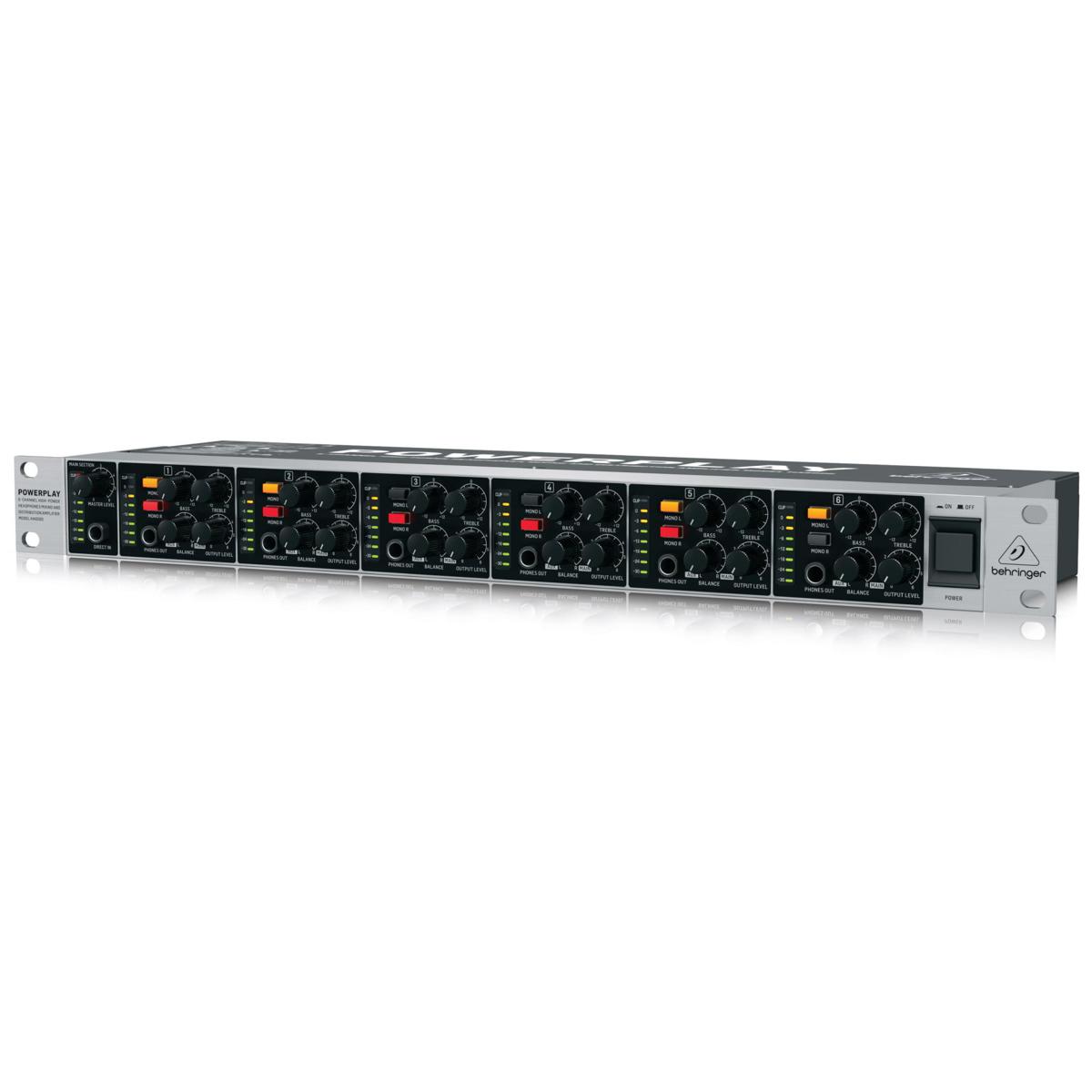 

Behringer POWERPLAY HA6000 6-CH Headphones Mixing and Distribution Amplifier
