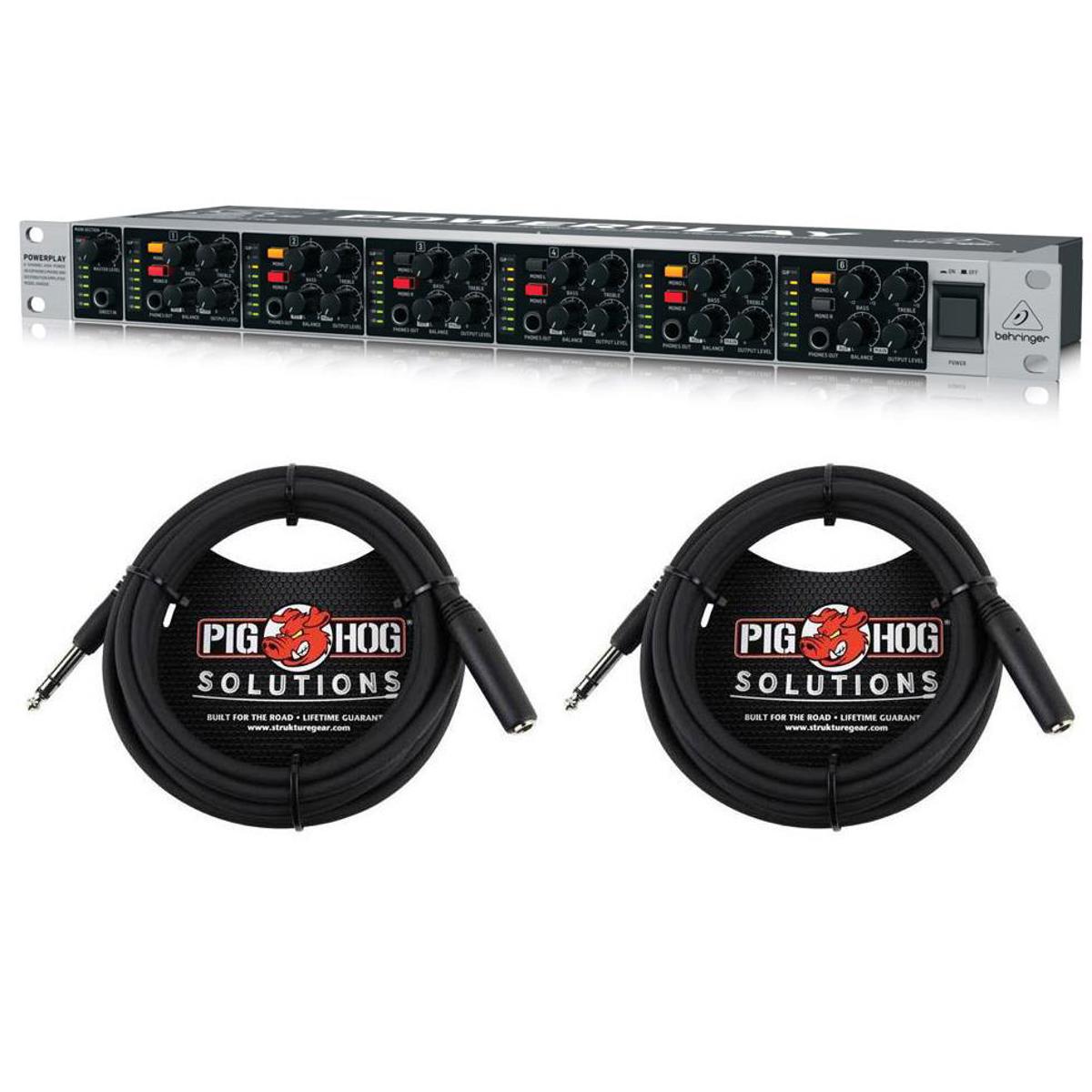 

Behringer POWERPLAY HA6000 6-CH Headphones Mixing Amplifier W/2x 10' Ext Cable