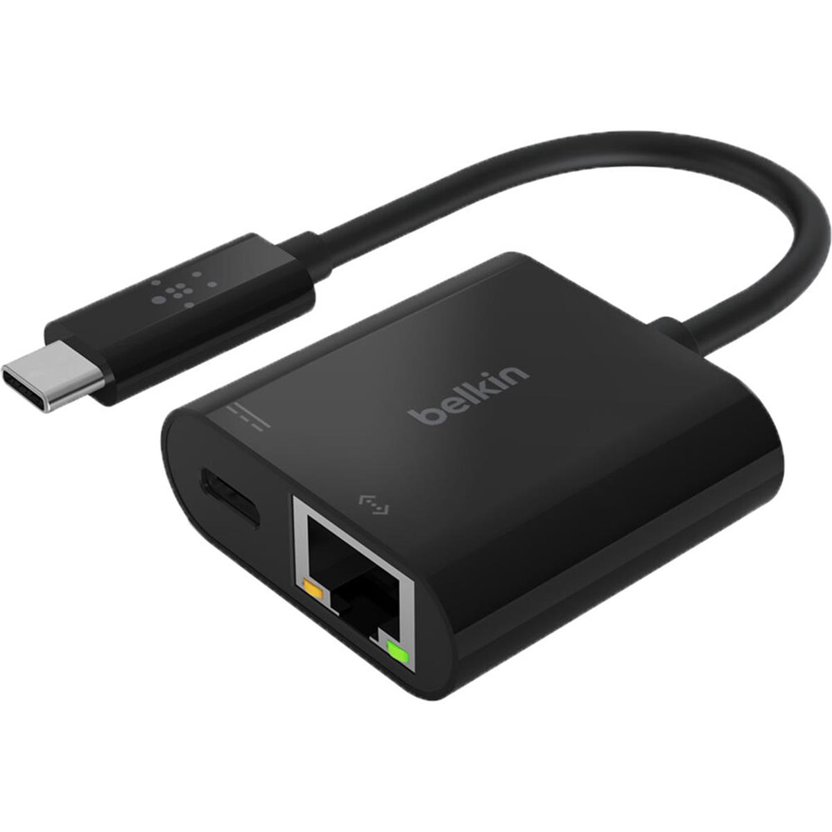 Image of Belkin USB Type-C to Gigabit Ethernet Adapter with Power Delivery
