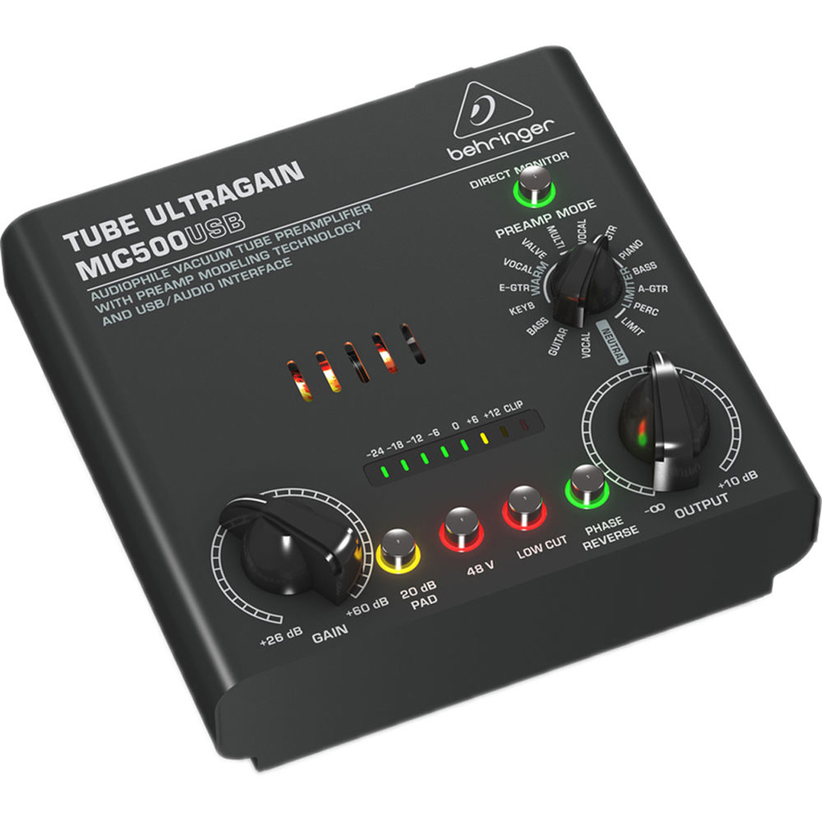 

Behringer TUBE ULTRAGAIN MIC500USB Audiophile Vacuum Tube Preamplifier