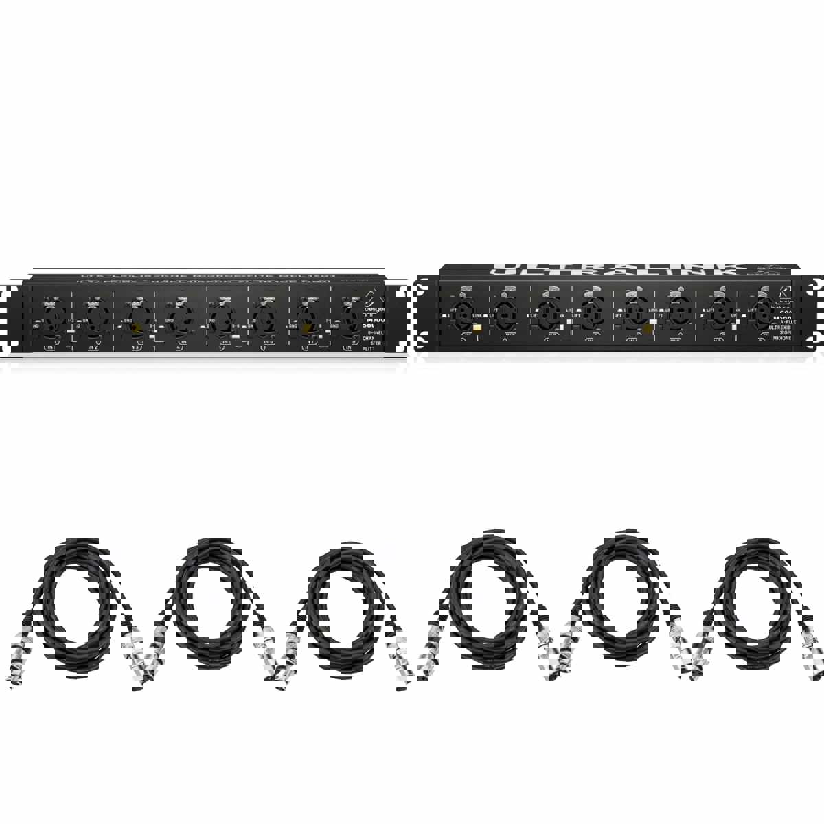 Image of Behringer MS8000 8-Channel Microphone Splitter with 3x 25' XLR M to XLR F Cable