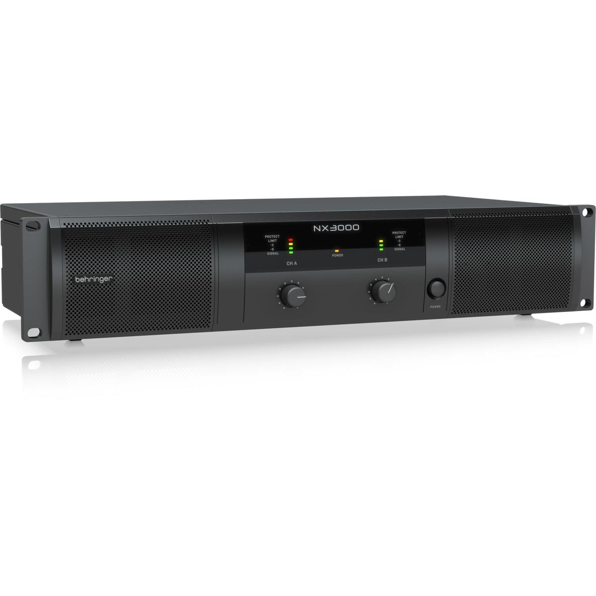 Behringer NX3000 3000W Ultra-Lightweight Class-D Power Amplifier, Bundle with 25