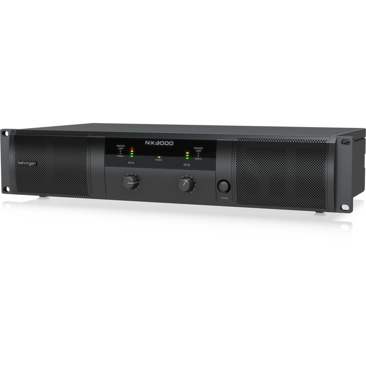 Behringer NX3000 3000W Ultra-Lightweight Class-D Power Amplifier, Bundle with 25