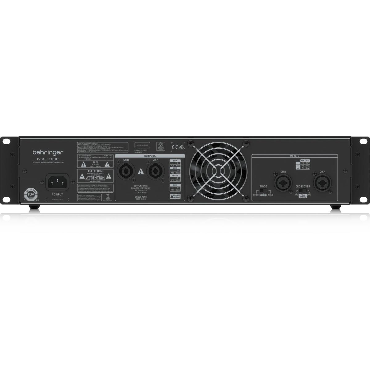 Behringer NX3000 3000W Ultra-Lightweight Class-D Power Amplifier, Bundle with 25