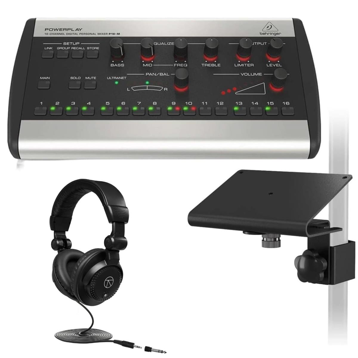 Image of Behringer Powerplay 16 P16-M 16-Channel Personal Mixer + Bracket + Headphones