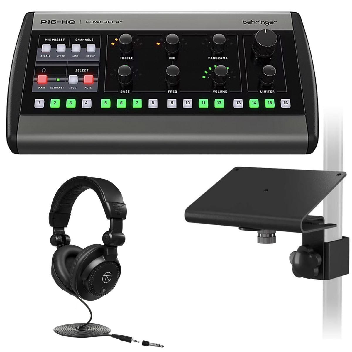 Image of Behringer Powerplay 16 P16-M 16-Channel Personal Mixer + Bracket + Headphones