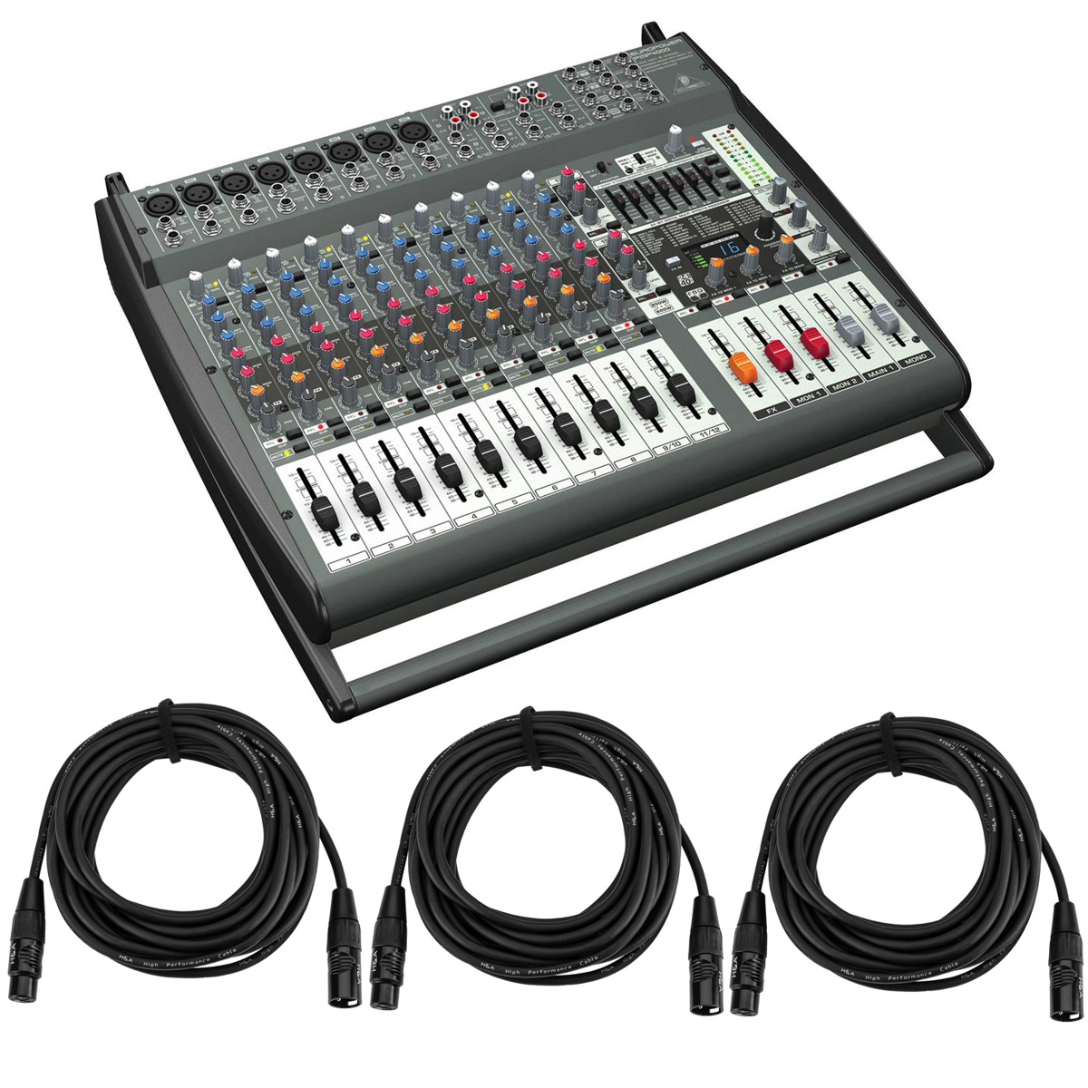 

Behringer Europower PMP4000 1600-Watt 16-Channel Powered Mixer with 3x XLR Cable
