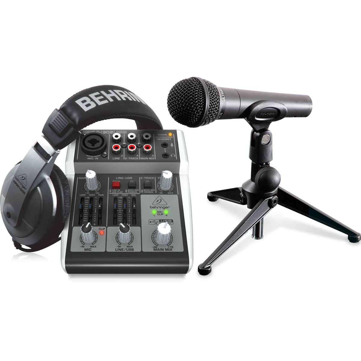 

Behringer PODCASTUDIO 2 USB Podcasting Bundle, USB Mixer, Microphone, Headphones