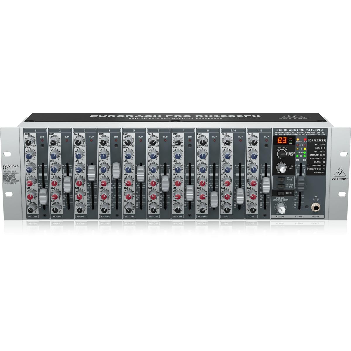 

Behringer Eurorack Pro RX1202FX Premium 12-Input Mic/Line Rack Mixer