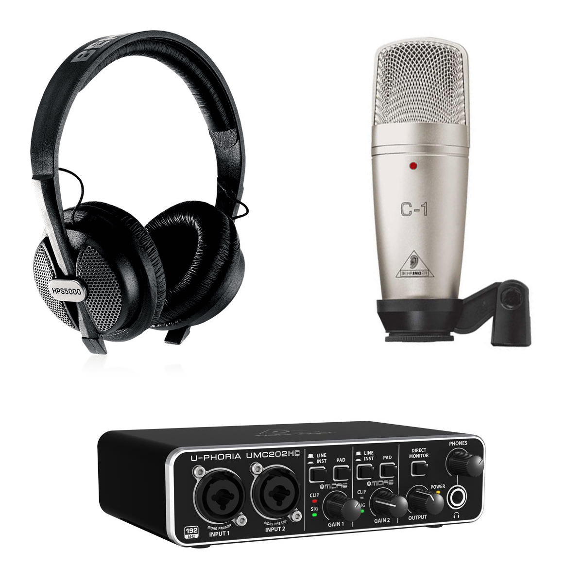 

Behringer U-Phoria Studio Pro Complete Recording Bundle with UMC202HD Interface