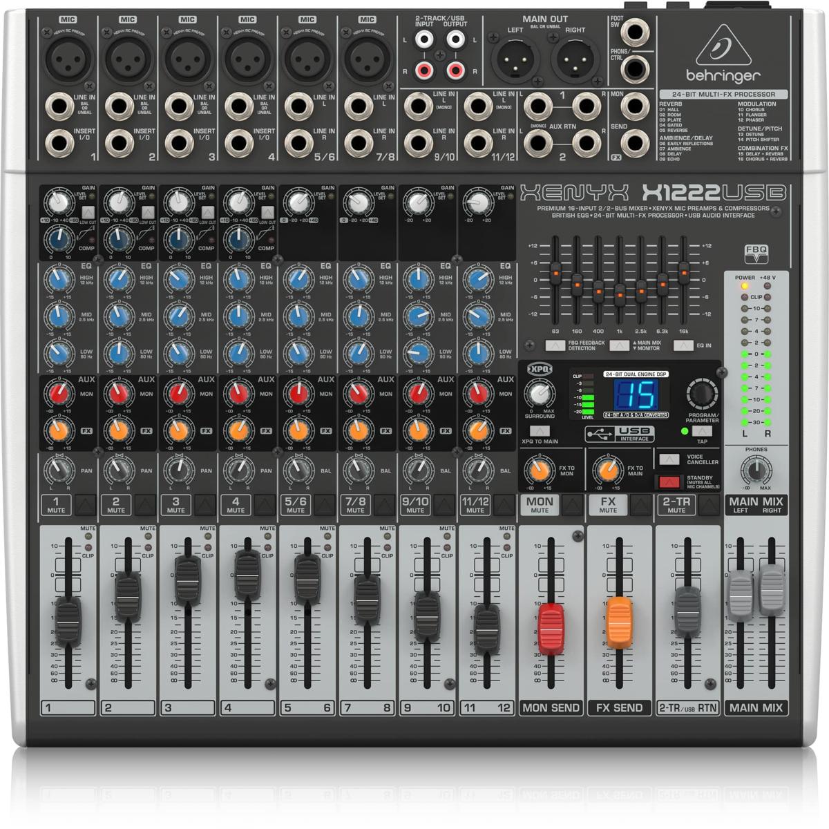 

Behringer XENYX X1222USB Premium 12-Input 2/2-Bus Mixer