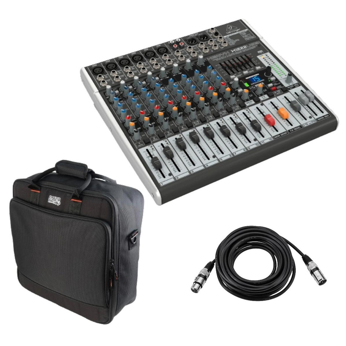 Behringer XENYX X1222USB Premium 12-Input 2/2-Bus Mixer W/Gator Nylon Bag/Cable -  X1222USB A