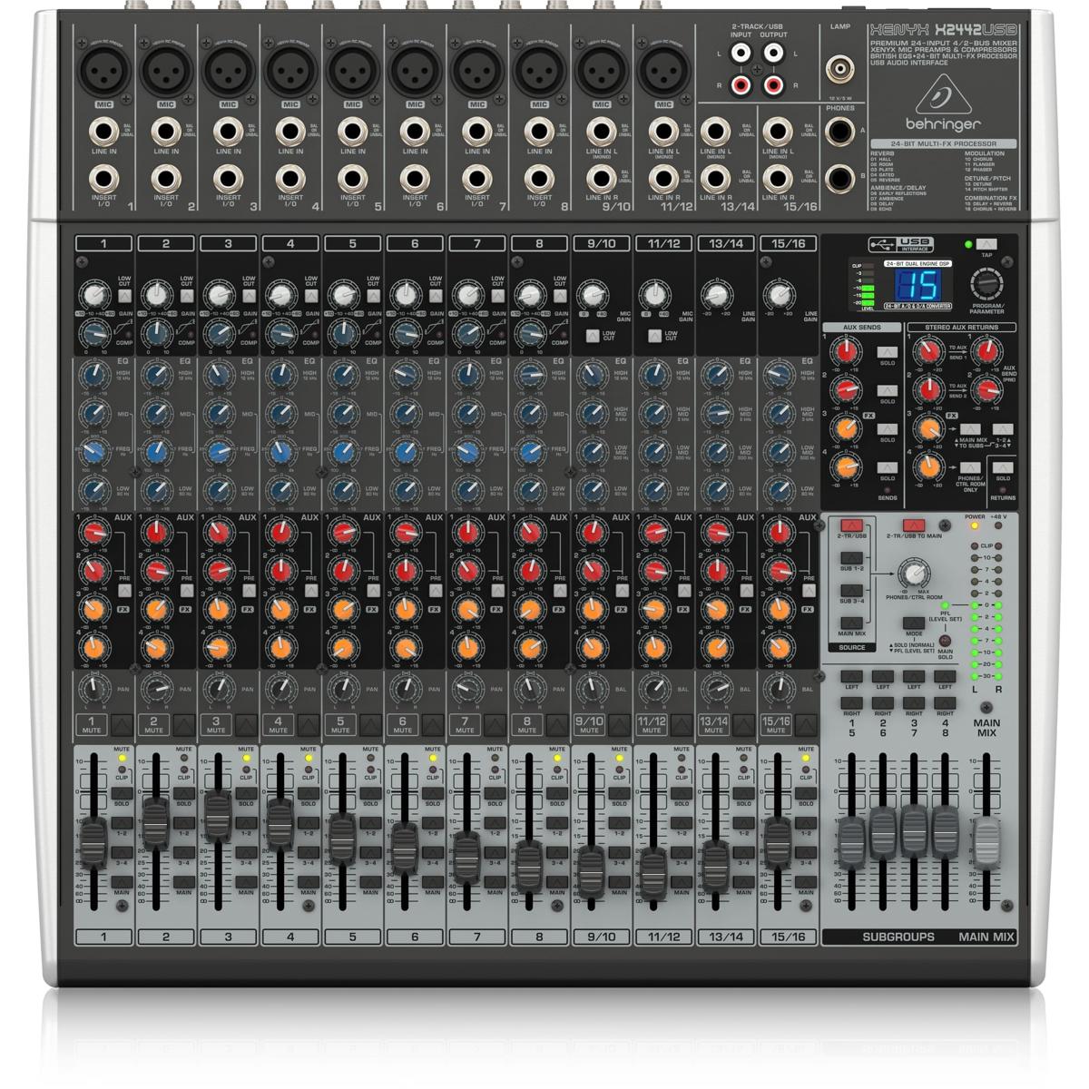 Behringer XENYX X2442USB Premium 24-Input 4/2-Bus Mixer -  000-A0M02-00010