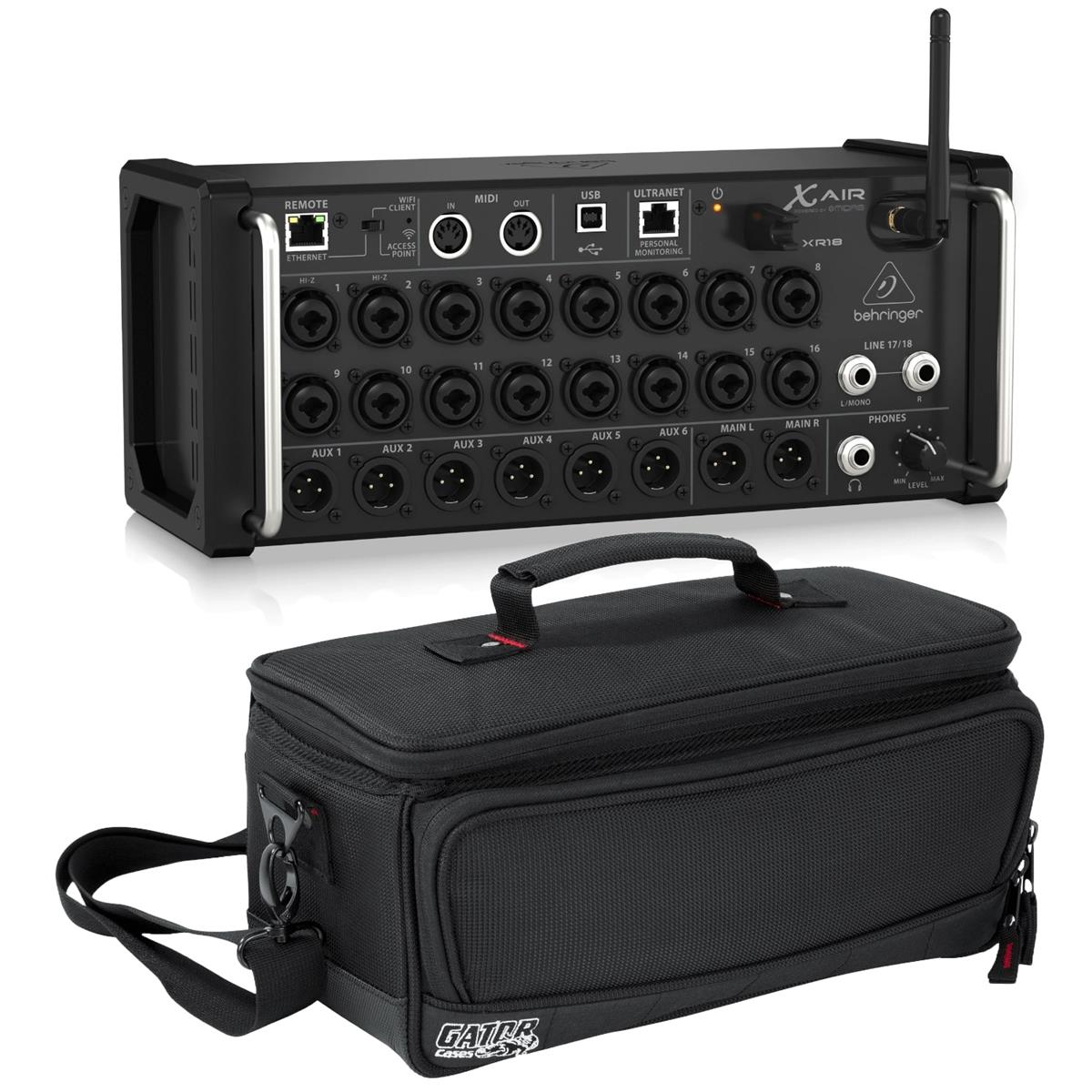 Image of Behringer XAir XR18 18-Channel Mixer f/iPad or Android Tablet W/Gator Nylon Bag