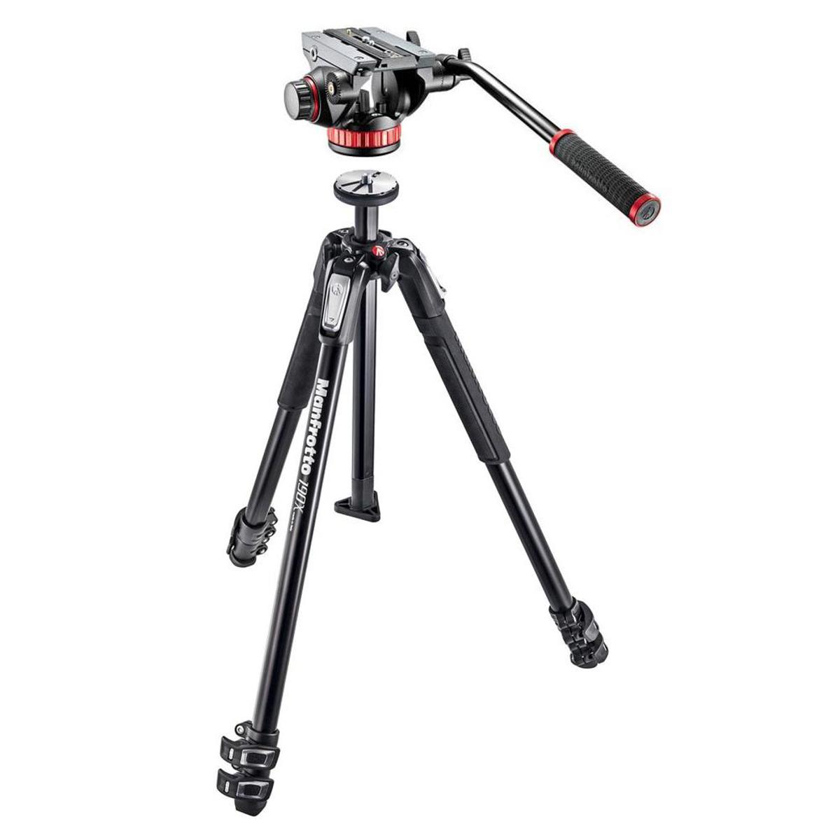 

Manfrotto MVH502AH Pro Video Head w/Flat Base W/Manfrotto 190X 3 Section Tripod
