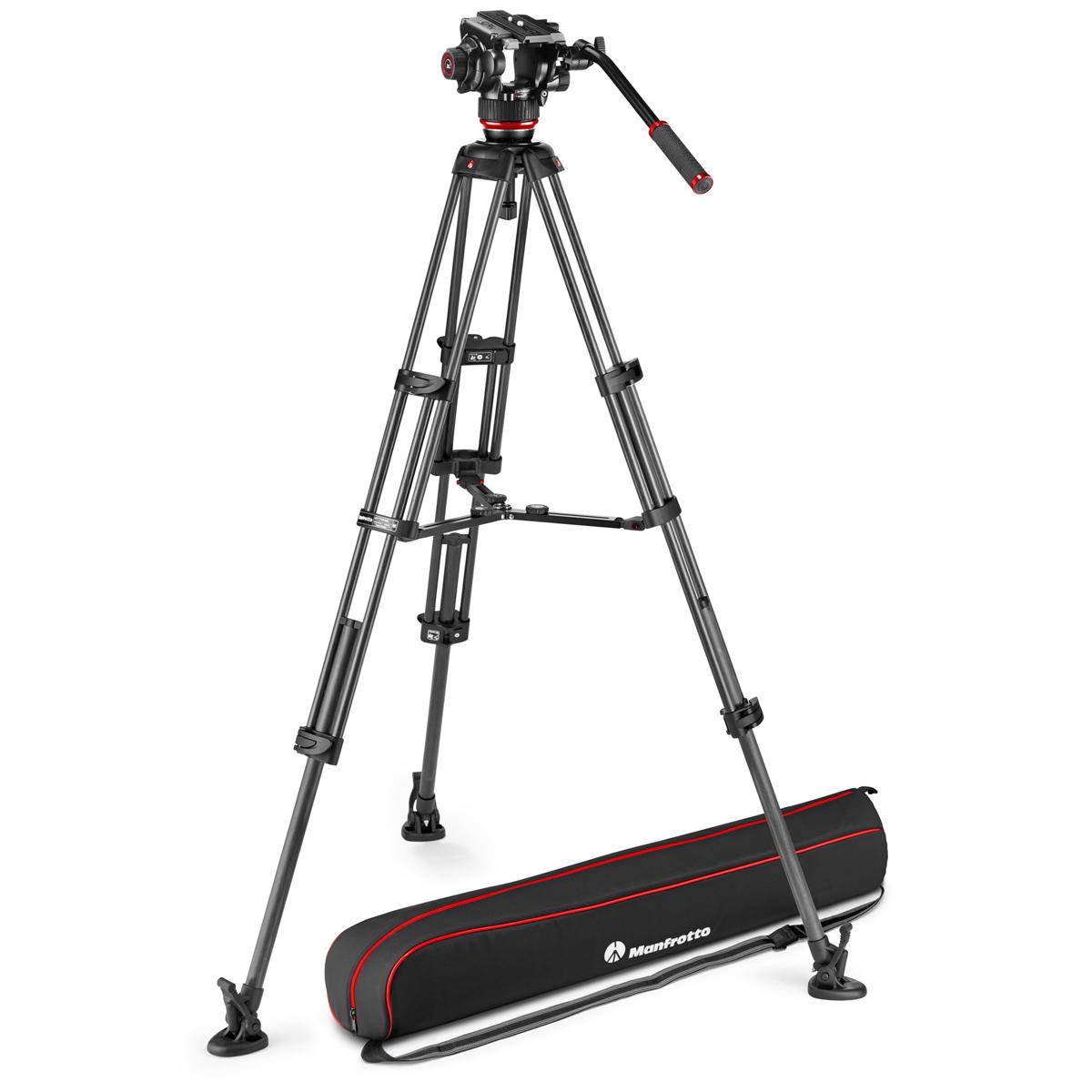 

Manfrotto 504X Fluid Video Head w/CF Twin Leg Video Tripod & Mid-Level Spreader