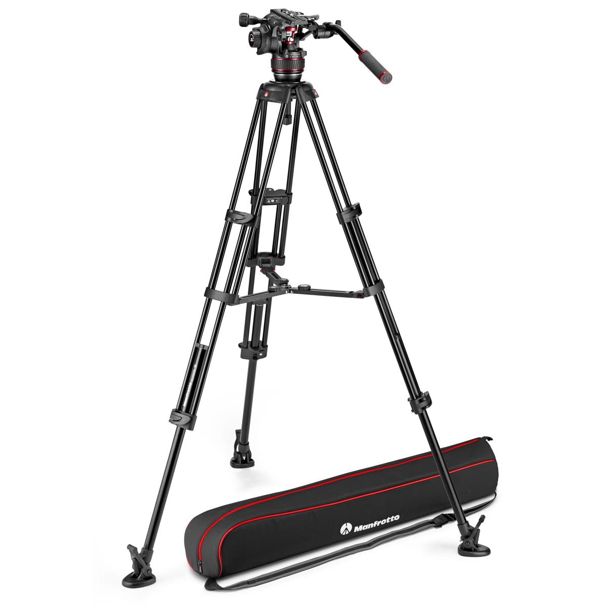 

Manfrotto 3-Section Al Twin Leg Tripod w/Nitrotech 608 Head & Mid-Level Spreader